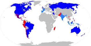 World map showing time zones and corresponding deadline times in major cities