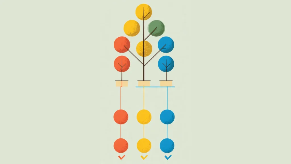 Decision tree for choosing three courses