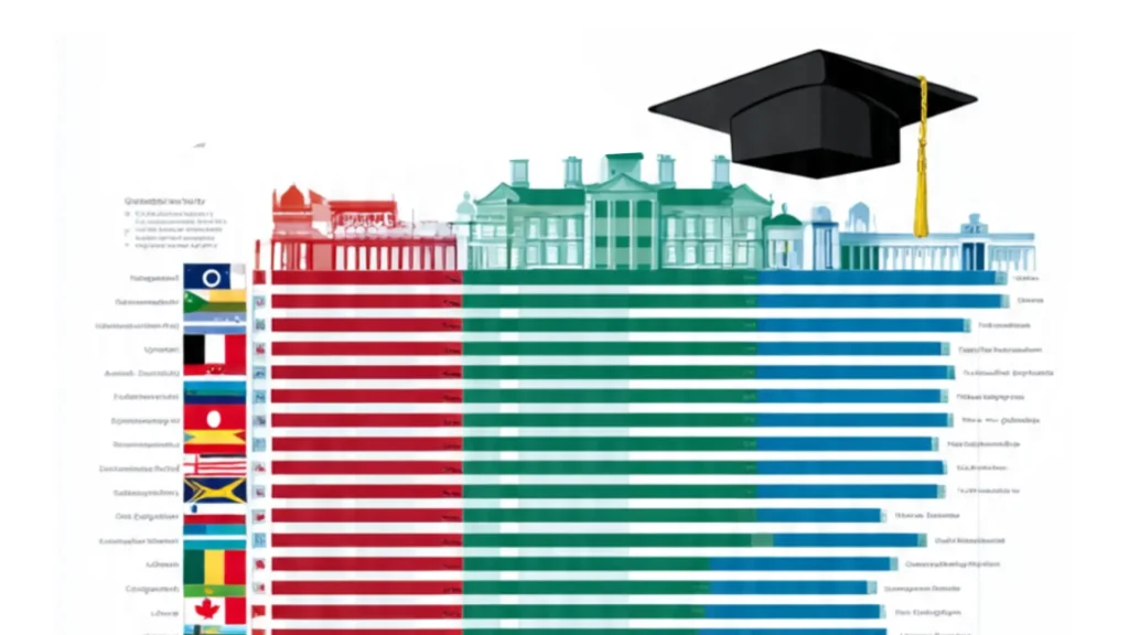 Degree equivalency comparison chart showing different country systems