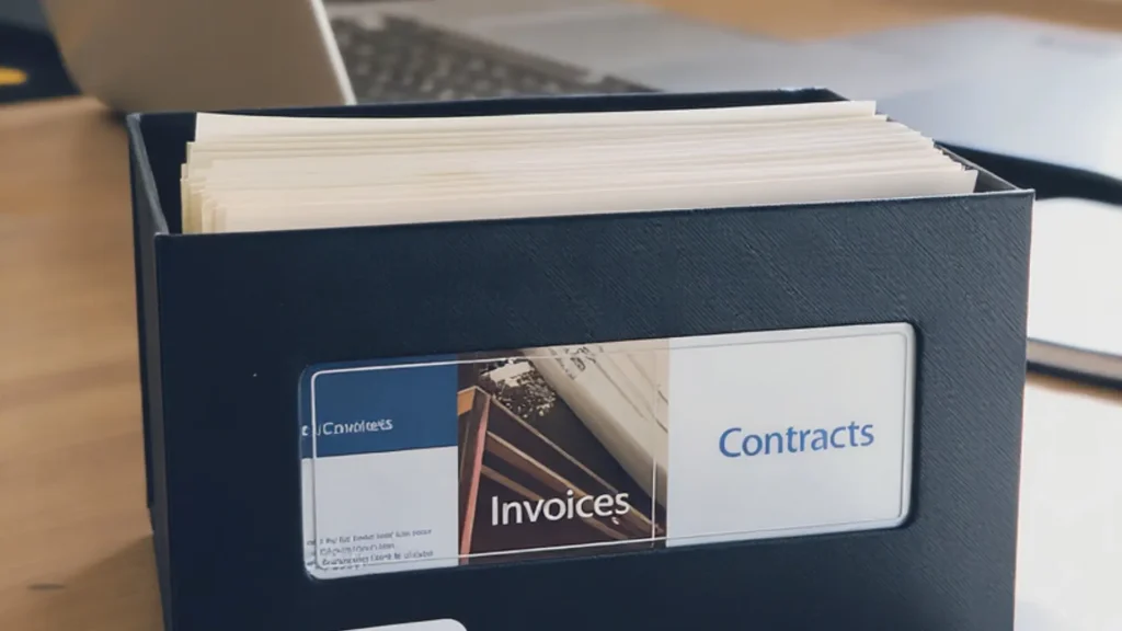  Organized folder with labeled documents