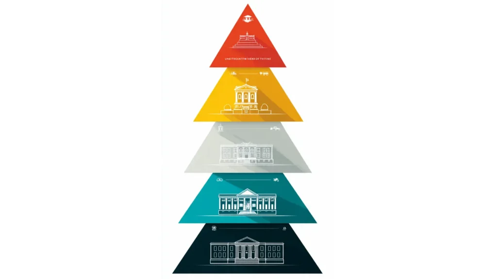  Three-tier pyramid diagram showing strategic balance in university selection