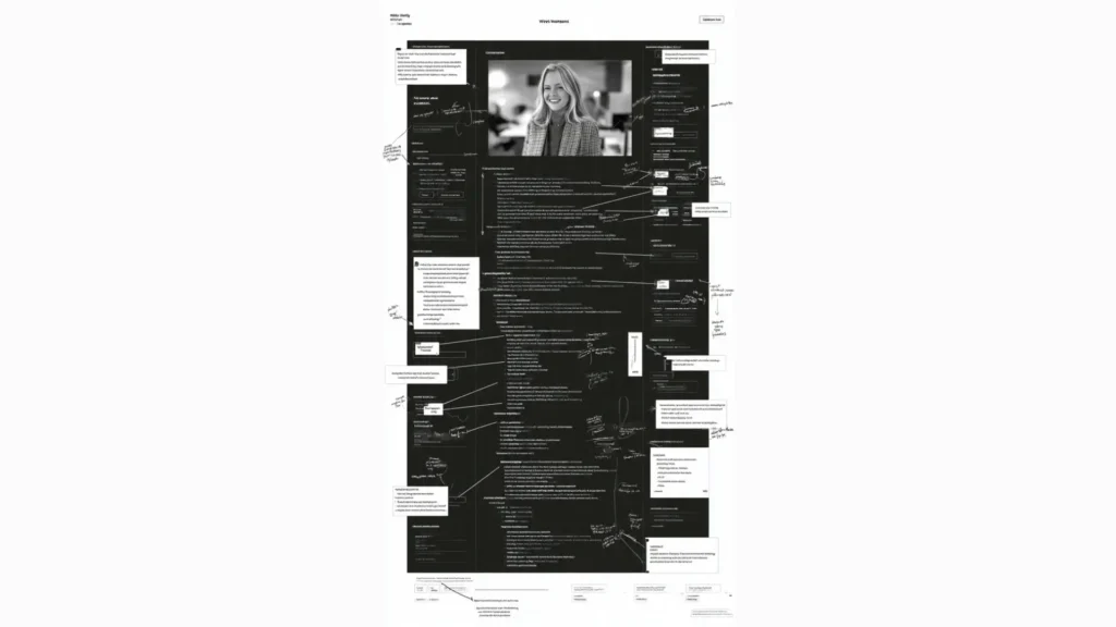 Work experience entry example with annotations