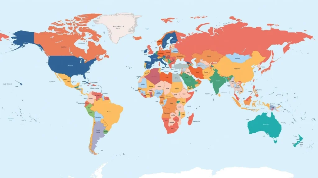 Chevening Scholarship Countries: The Complete Global Guide for 2025 2 World map highlighting all 160+ Chevening-eligible countries in different colors by region