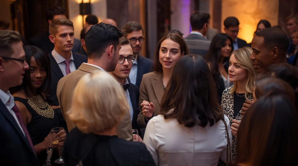 Chevening Networking Opportunities: Your Golden Ticket to Global Connections 2 Diverse group of Chevening scholars networking at a formal London event