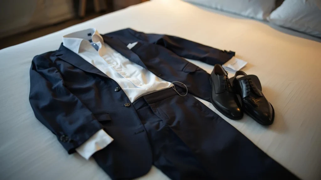 Professional outfit laid out the night before