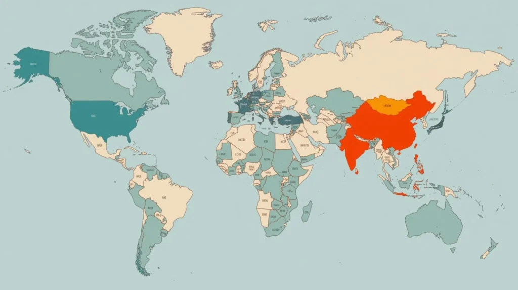 World map with UK highlighted