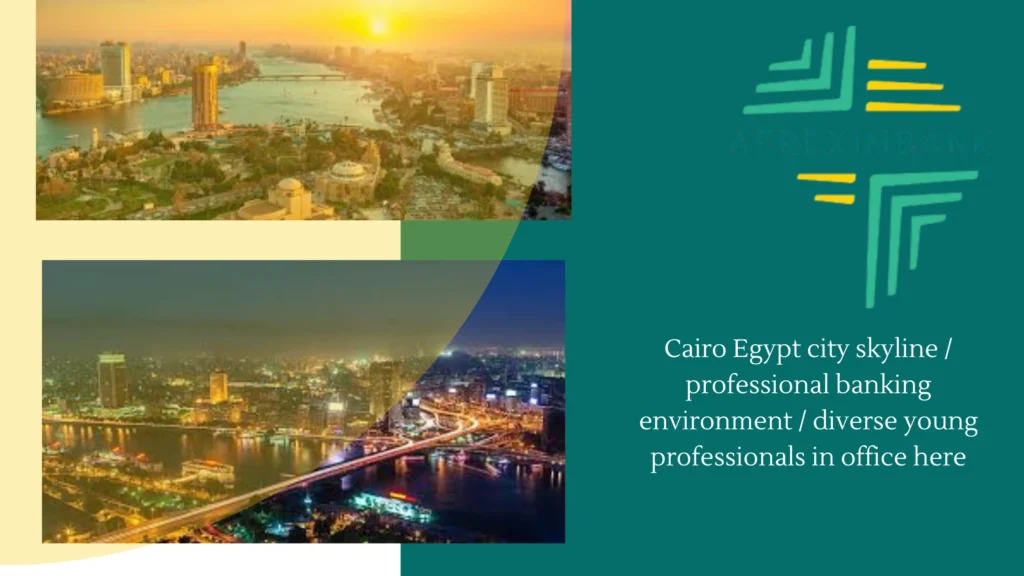 Cairo Egypt city skyline professional banking environment diverse young professionals in office here