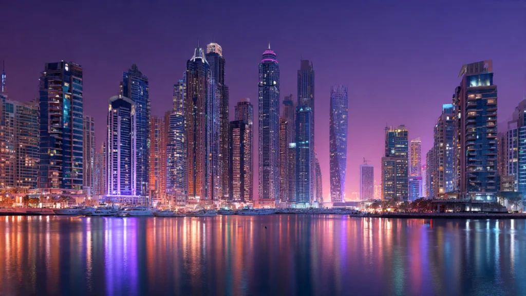 Dubai Marina skyline or Abu Dhabi business district here