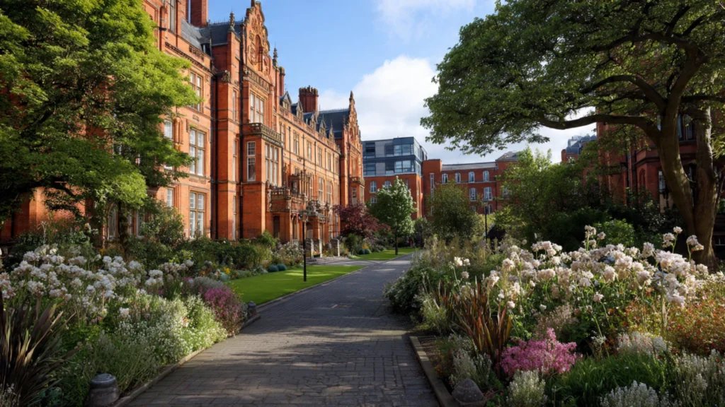 University of Birmingham Edgbaston redbrick buildings and green campus grounds