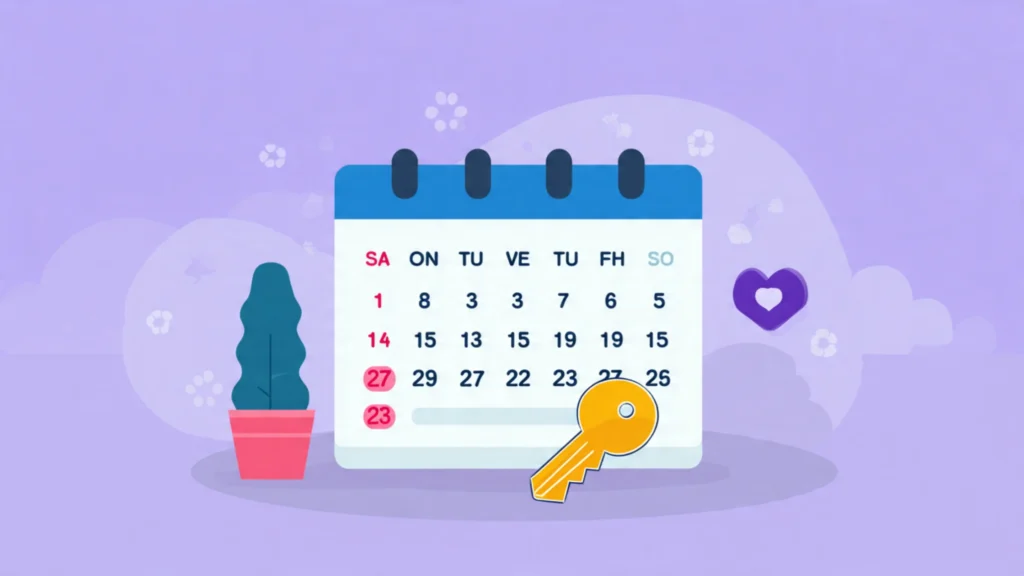 calendar graphic with key dates marked