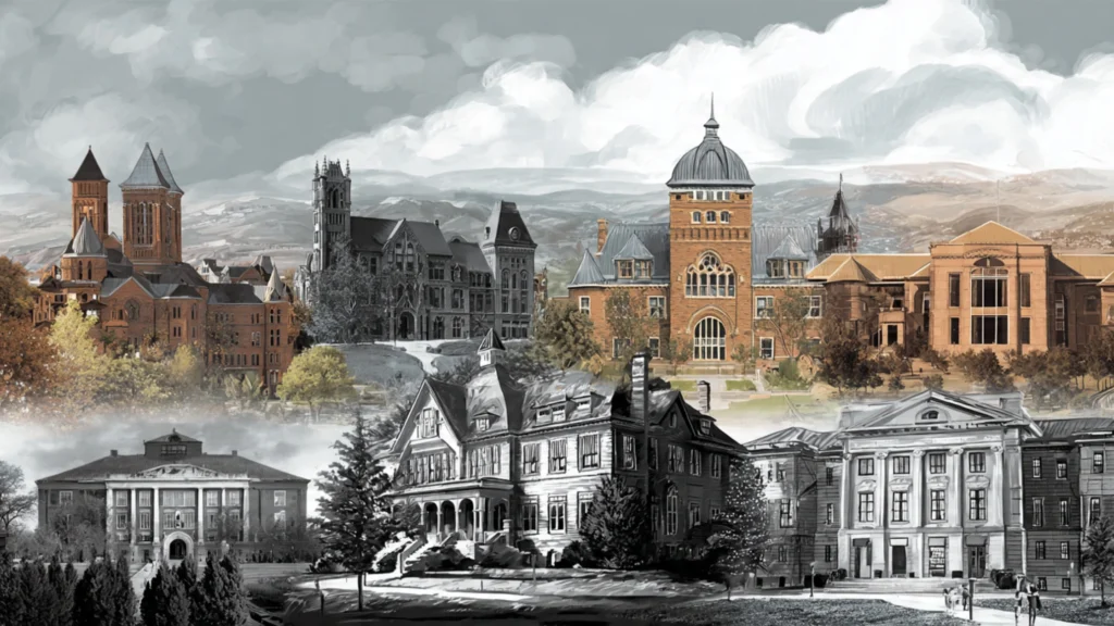 collage of university campuses offering Instructional Design PhDs