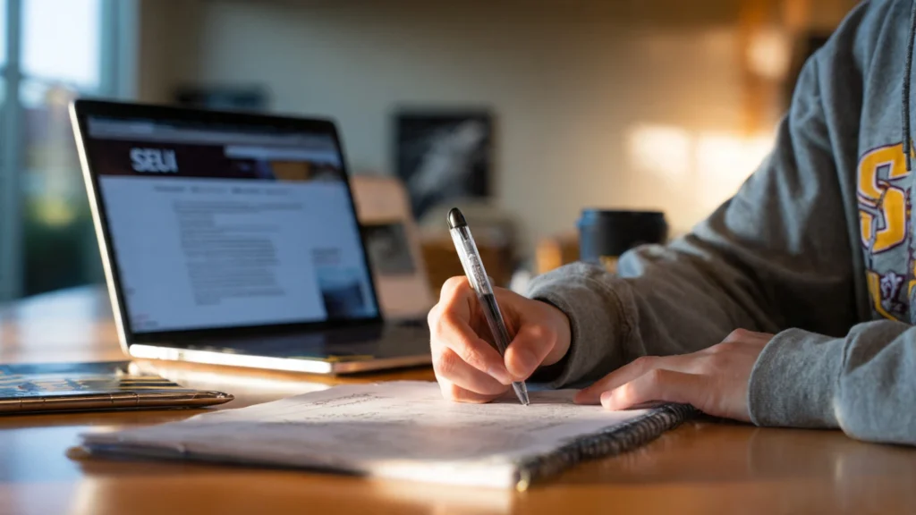 insert image student writing a cover letter at a d